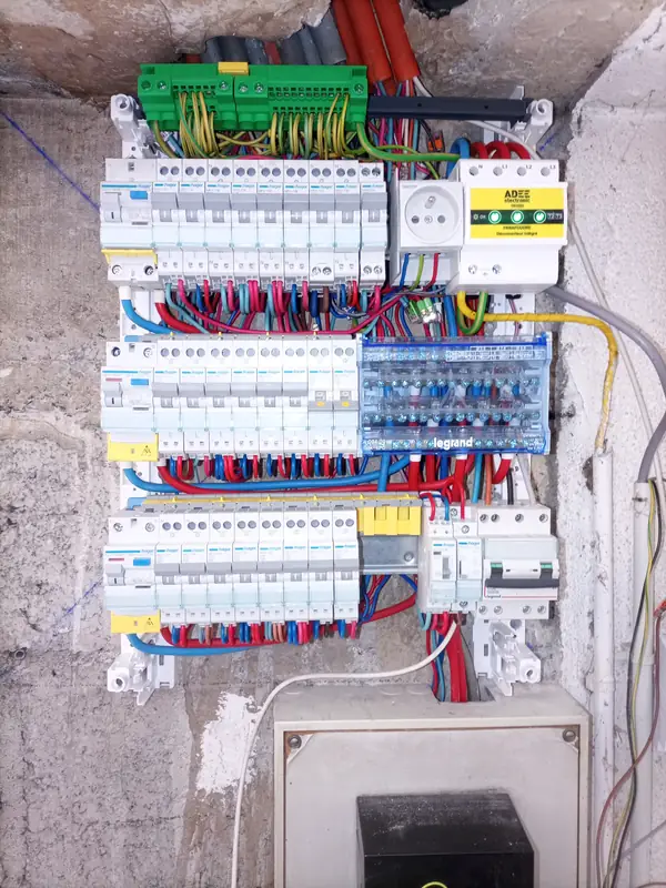 Nouveau tableau en cours de câblage — Coffret vétuste remplacé à Arenthon, Arenthon — Pral'Elec électricien
