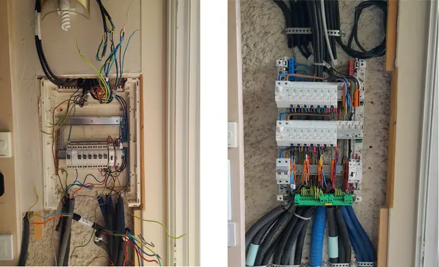 Le tableau, avant et après — Tableau refait à neuf à La Roche-sur-Foron, La Roche-sur-Foron — Pral'Elec électricien